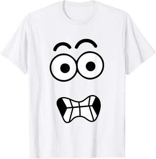Funny Carrot Face Spooky Eyes Cracked Smile Halloween T-Shirt - T-Shirt | White