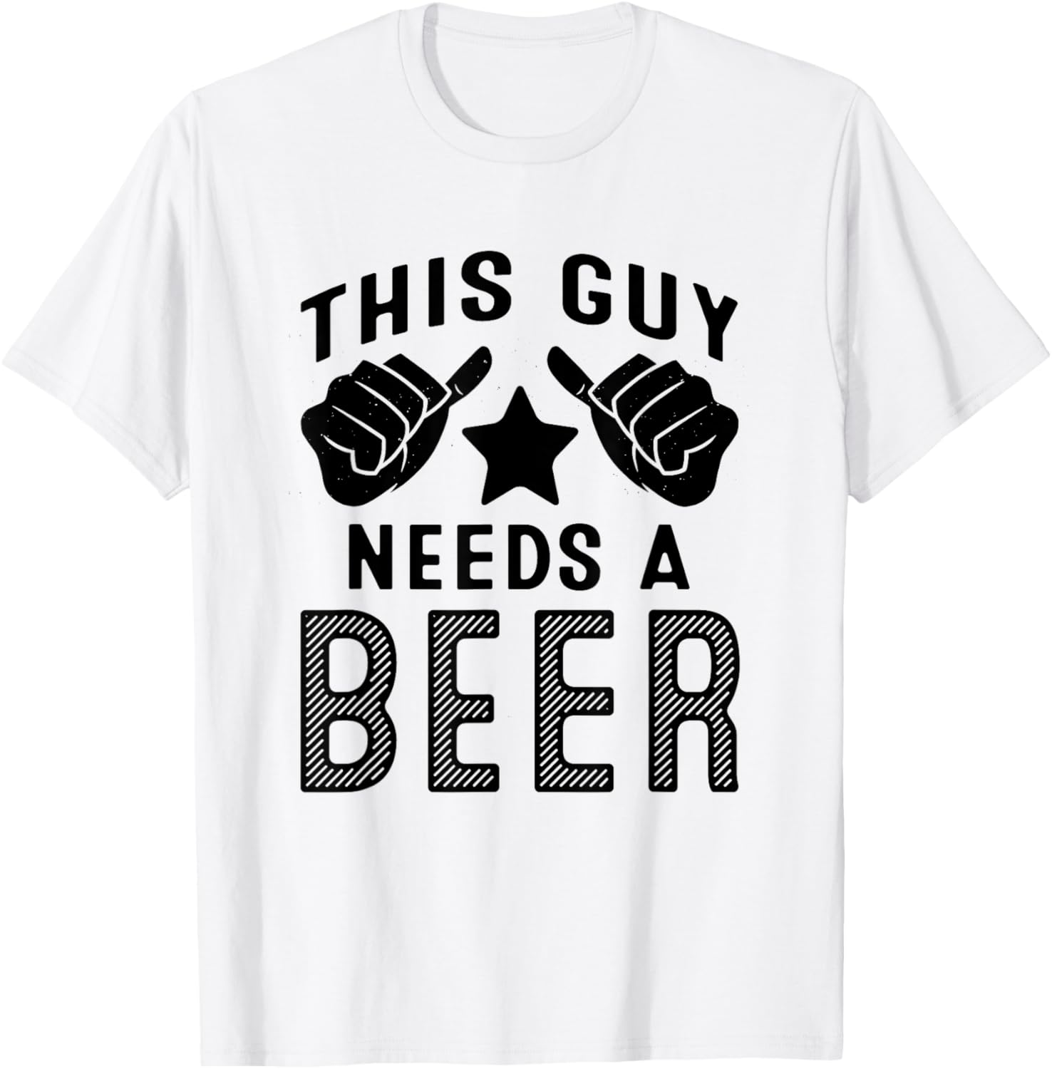 This Guy Needs A Beer T-Shirt - T-Shirt | White