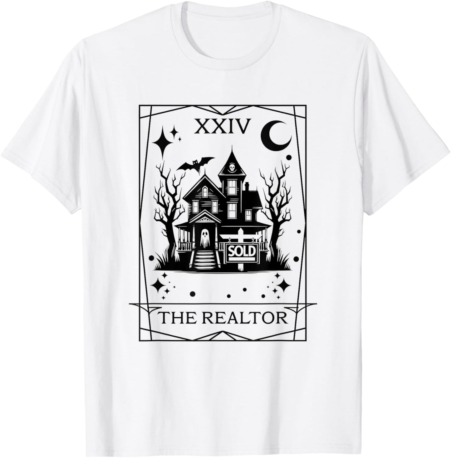 The Realtor Tarot Card Funny Halloween Real Estate Goth T-Shirt - T-Shirt | White