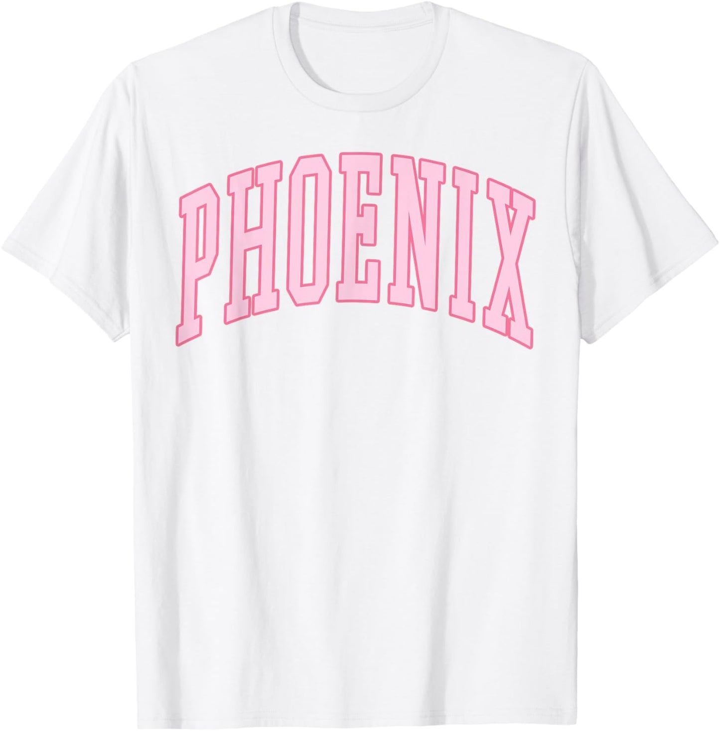 Phoenix Vintage Preppy Varsity Pink Sports T-Shirt - T-Shirt | White