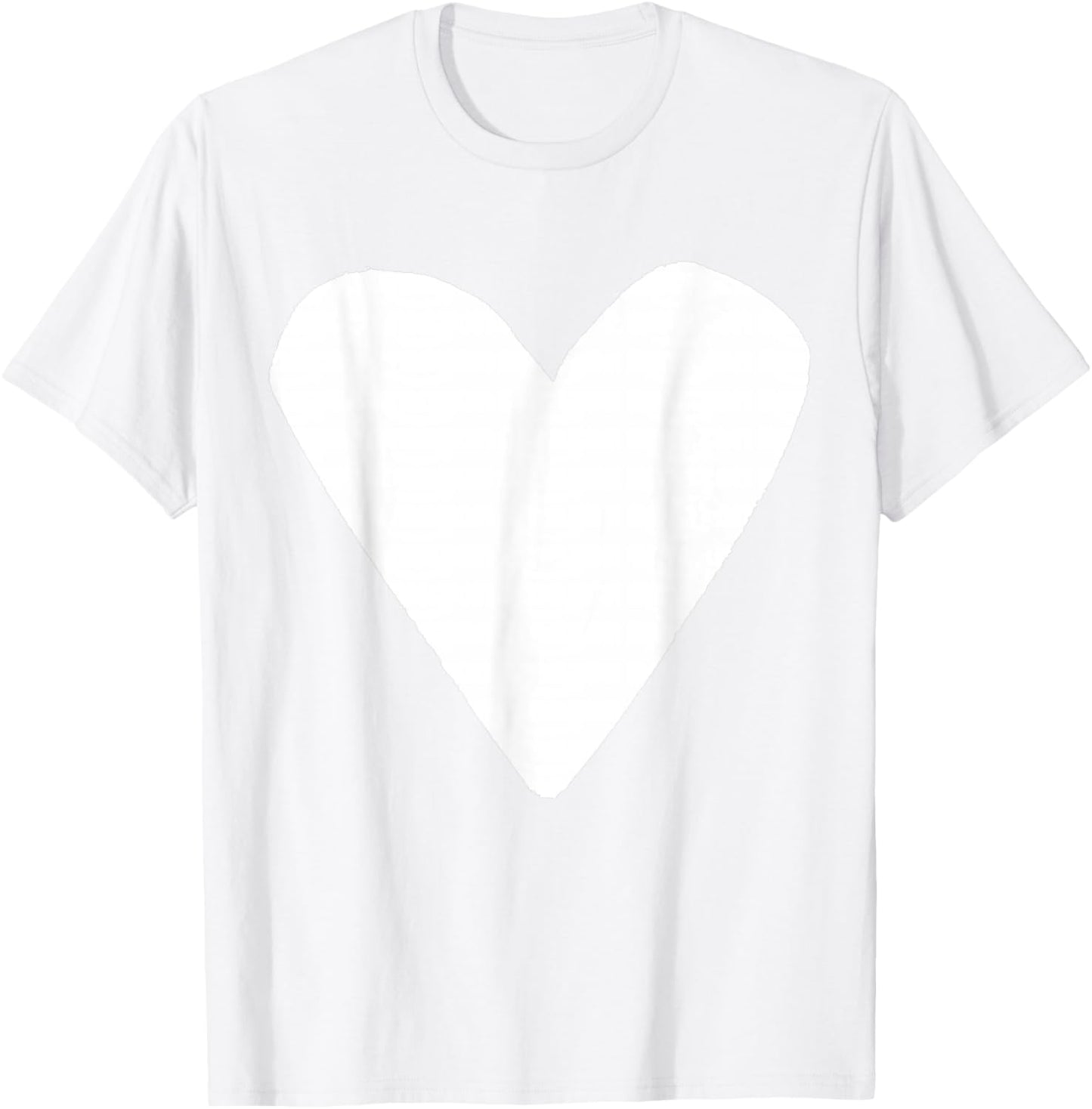 White Heart Light Pink T-Shirt - T-Shirt | White