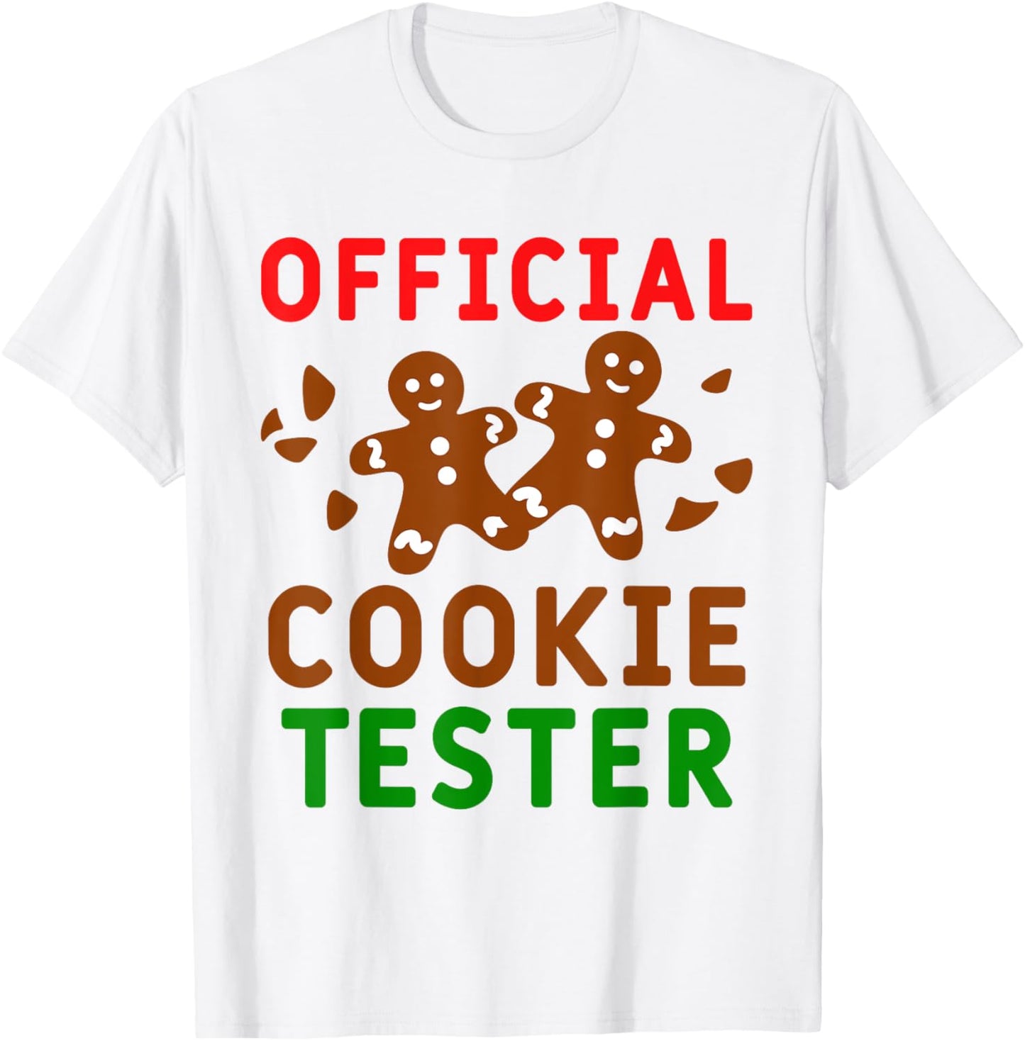 Official Cookie Tester Funny Family Christmas Pajamas T-Shirt - T-Shirt | White
