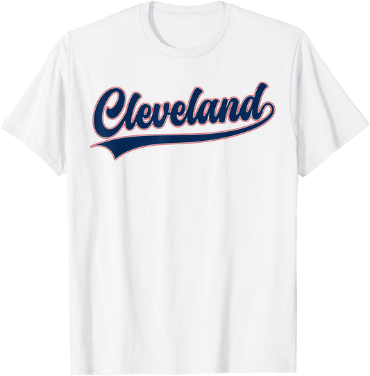 Cleveland Ohio Throwback Design Retro Vintage Game Day Lover T-Shirt - T-Shirt | White