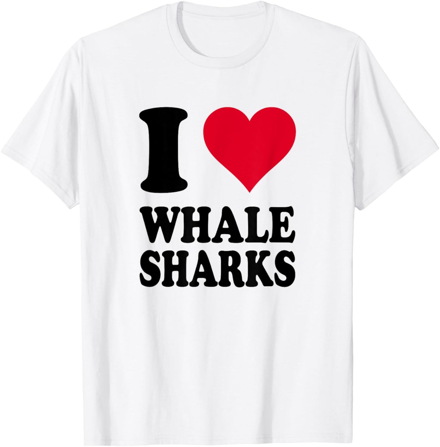 Red Heart I Love Whale Sharks T-Shirt - T-Shirt | White