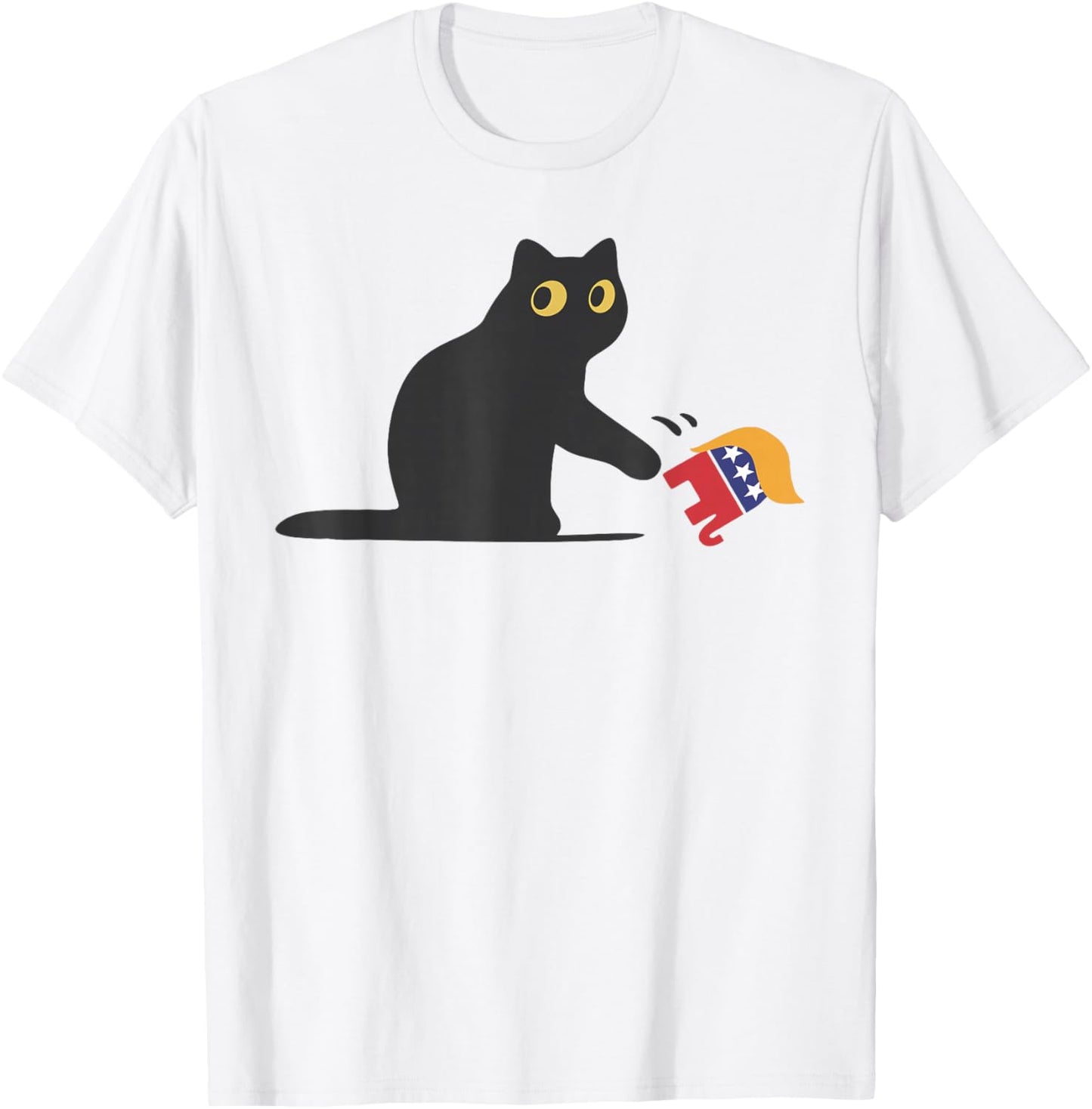 Cat Ladies for Kamala Harris Donald Trump 2024 Sarcastic T-Shirt - T-Shirt | White