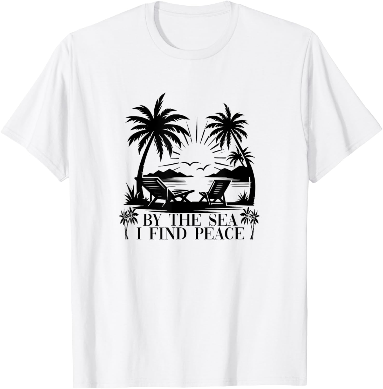 Beach Trip Sea Summer Vacation By The Sea I Find Peace T-Shirt - T-Shirt | White