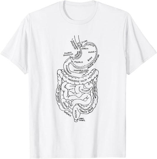 GI Tract Digestive Tract Anatomy GI Tract Anatomy Gastroent T-Shirt - T-Shirt | White