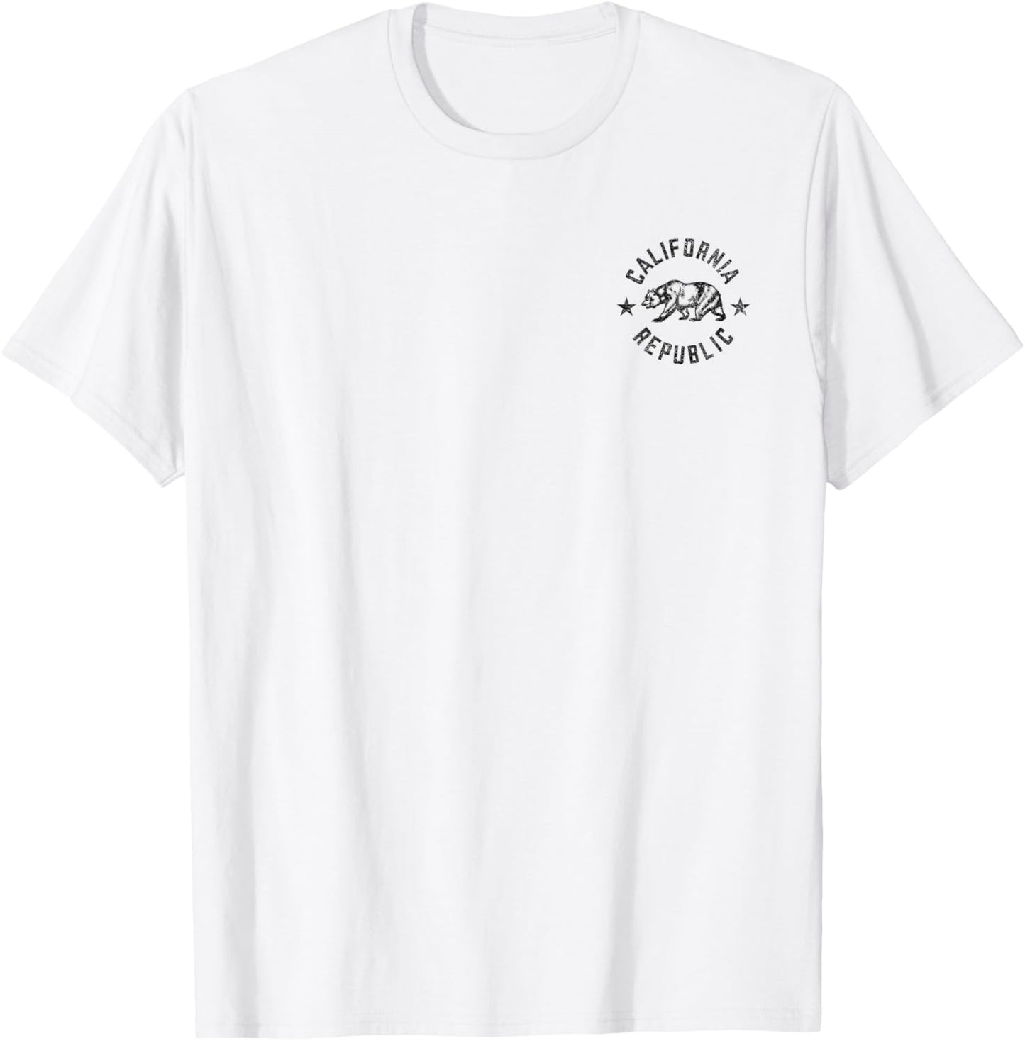 California Republic State Flag Grizzly Bear T-Shirt - T-Shirt | White