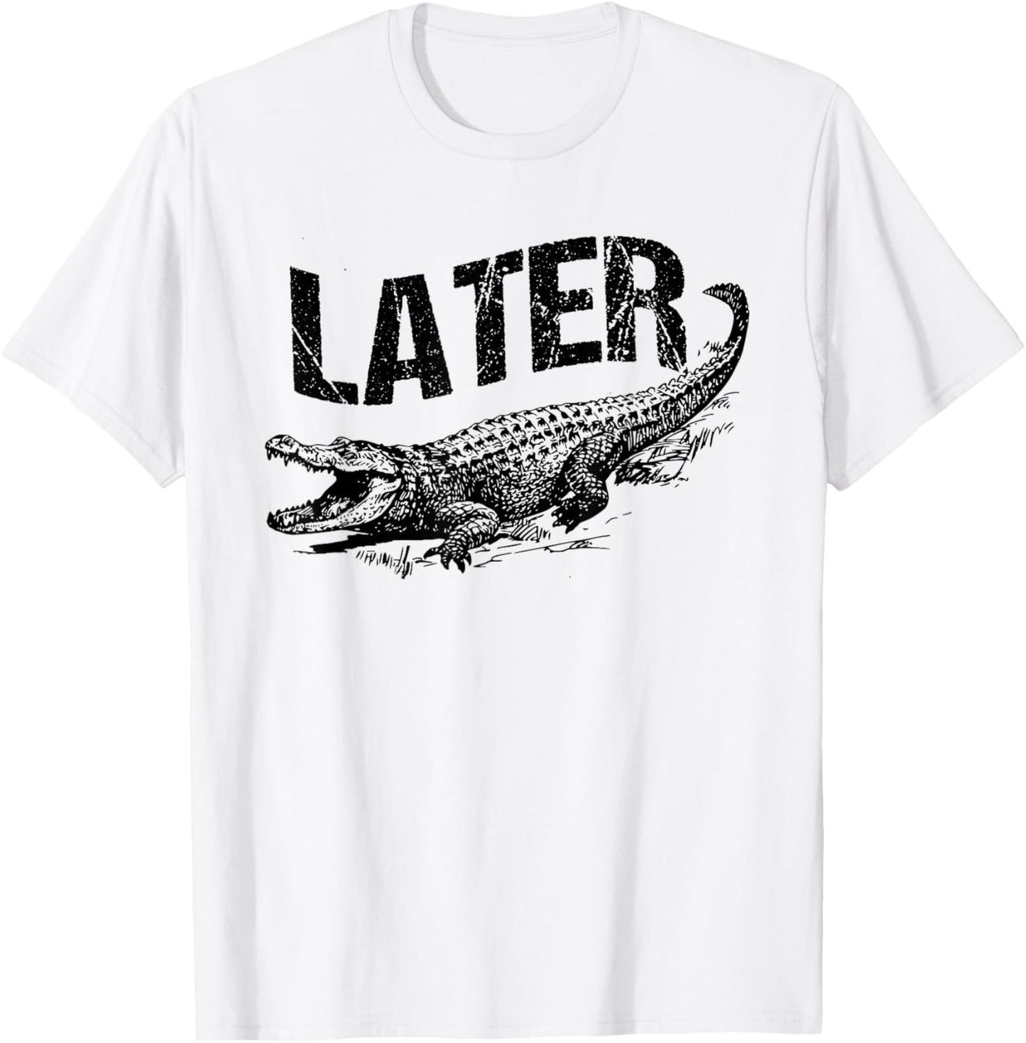 Later Gator Funny Alligator Pun T-Shirt - T-Shirt | White