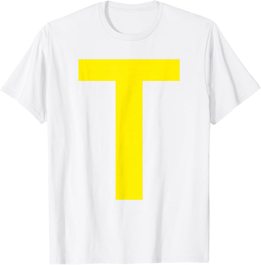 Letter T Funny Chipmunk Group Halloween Thanksgiving Costume T-Shirt - T-Shirt | White