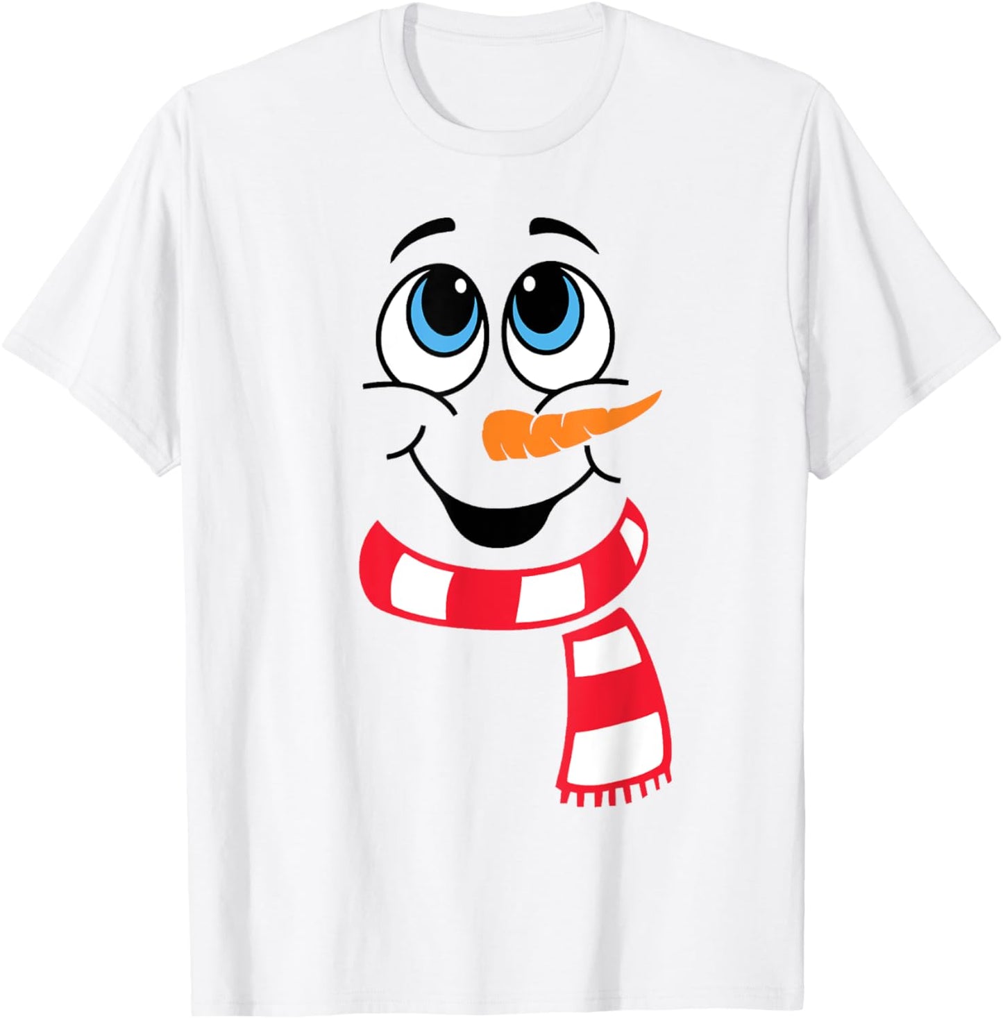 Funny Snowman Face Xmas Pajamas Merry Christmas Men Boys T-Shirt - T-Shirt | White