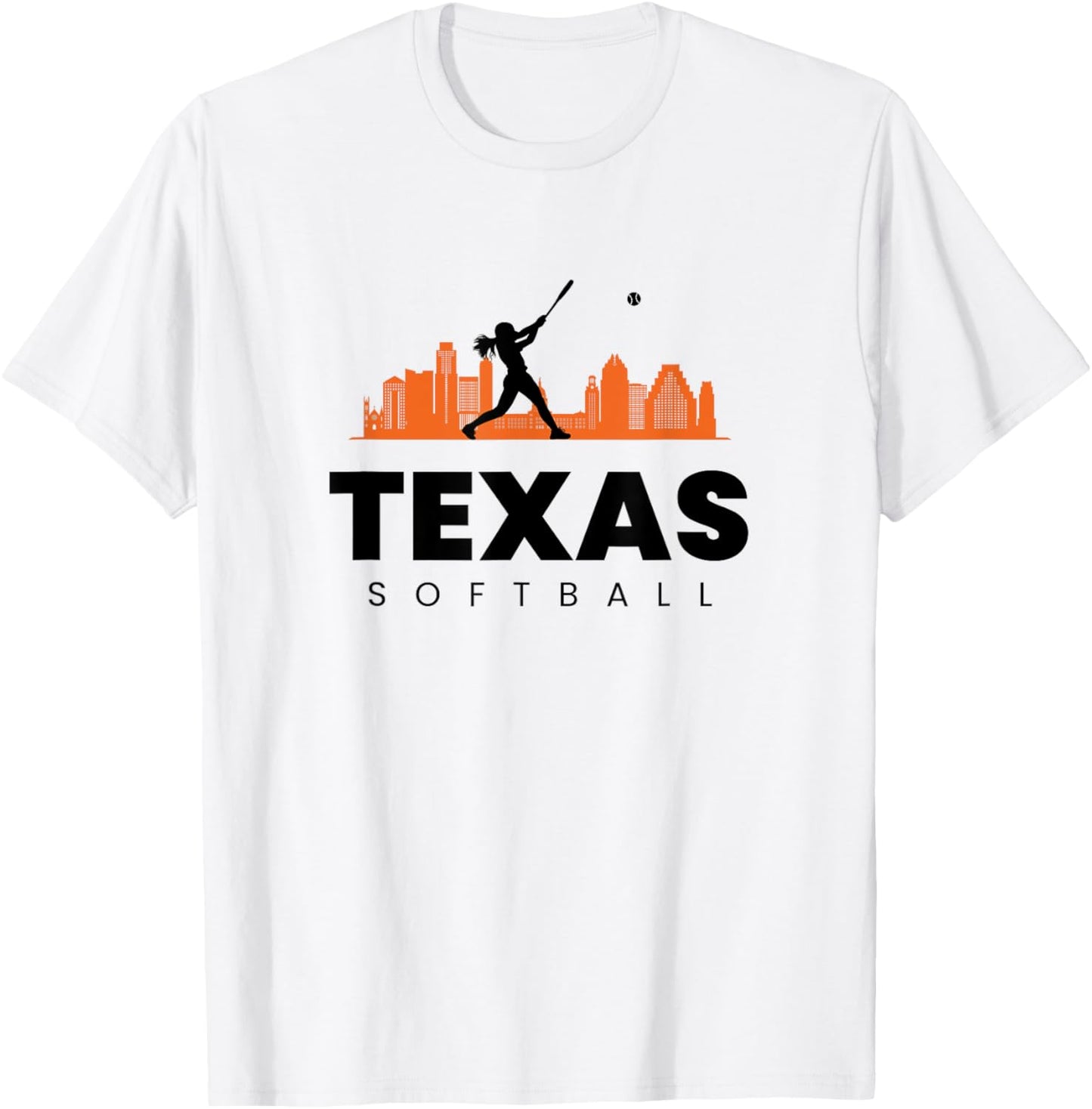 Texas Softball Vintage Minimalist City Retro Softball Lover T-Shirt - T-Shirt | White