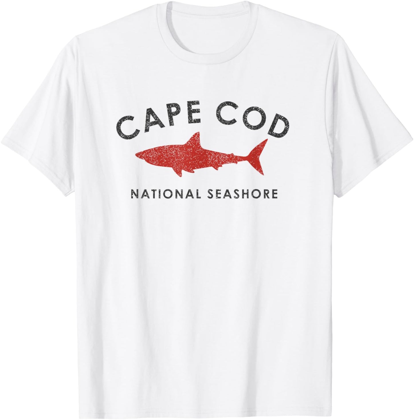 Vintage Cape Cod Shark Retro Throwback Boys Girls Souvenir T-Shirt - T-Shirt | White