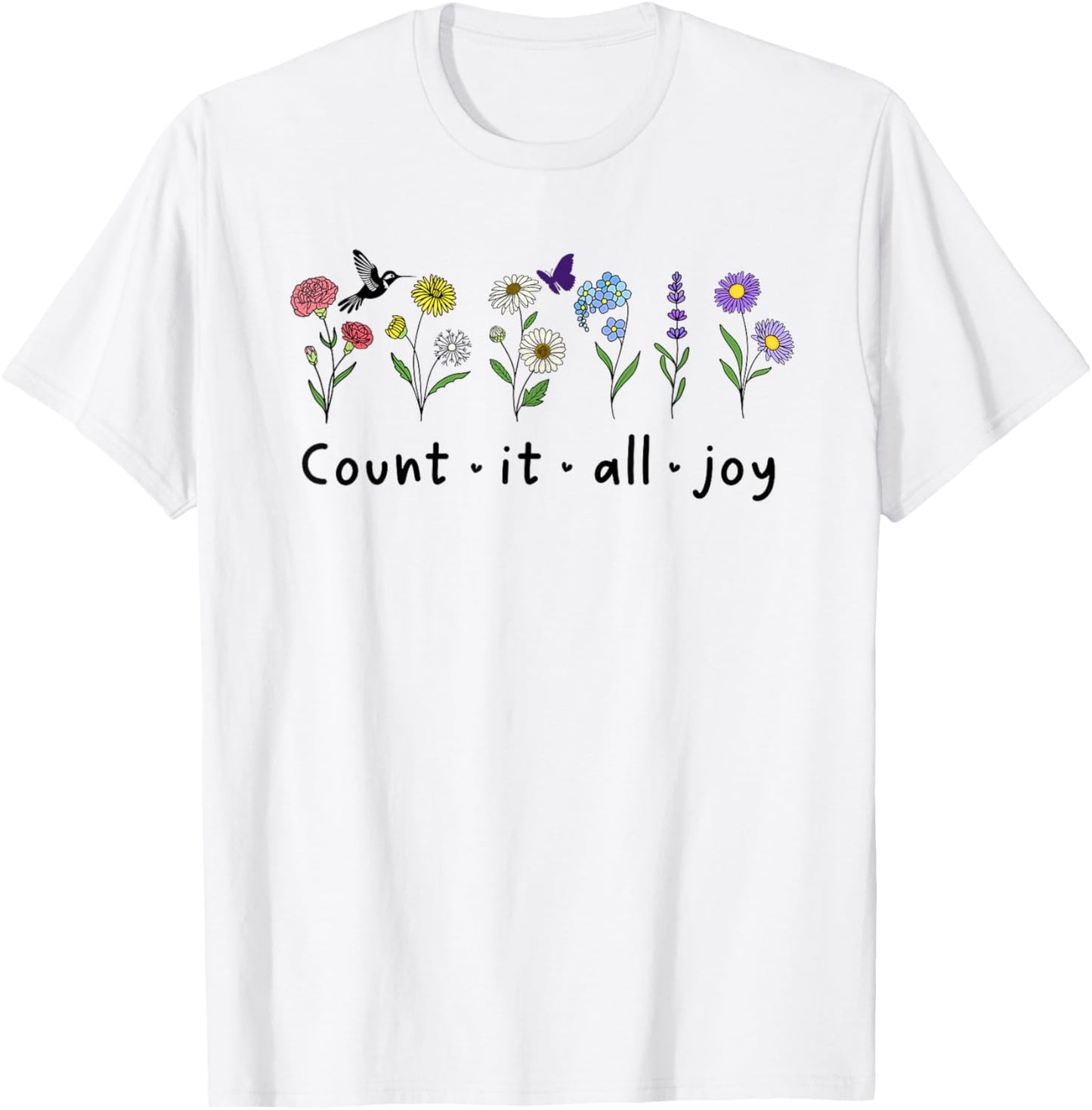 Count It All Joy Christian Bible Verse God Quotes James 1:2 T-Shirt - T-Shirt | White