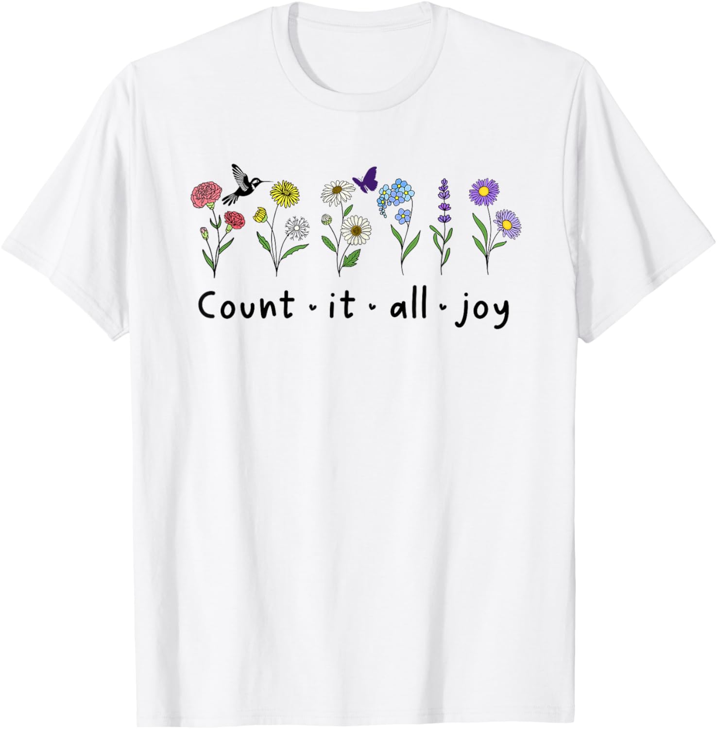 Count It All Joy Christian Bible Verse God Quotes James 1:2 T-Shirt - T-Shirt | White