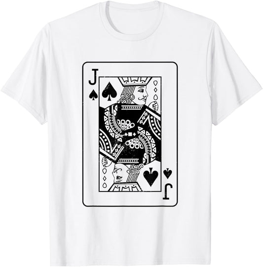 Jack of the Spades Costume Apparel Halloween Deck of Cards T-Shirt - T-Shirt | White