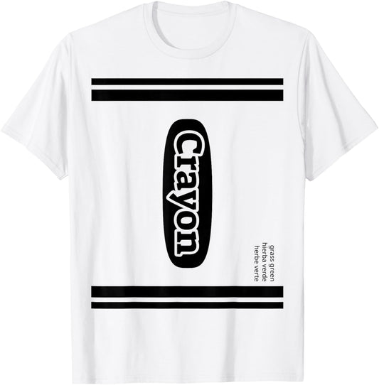 Crayon Grass Green Group Costume T-Shirt - T-Shirt | White