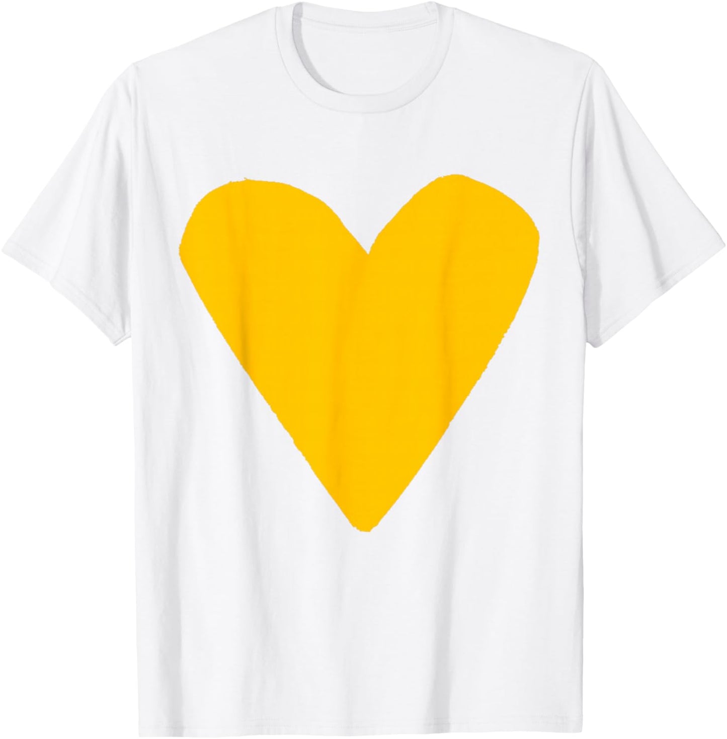 Yellow Orange Golden Heart Green T-Shirt - T-Shirt | White