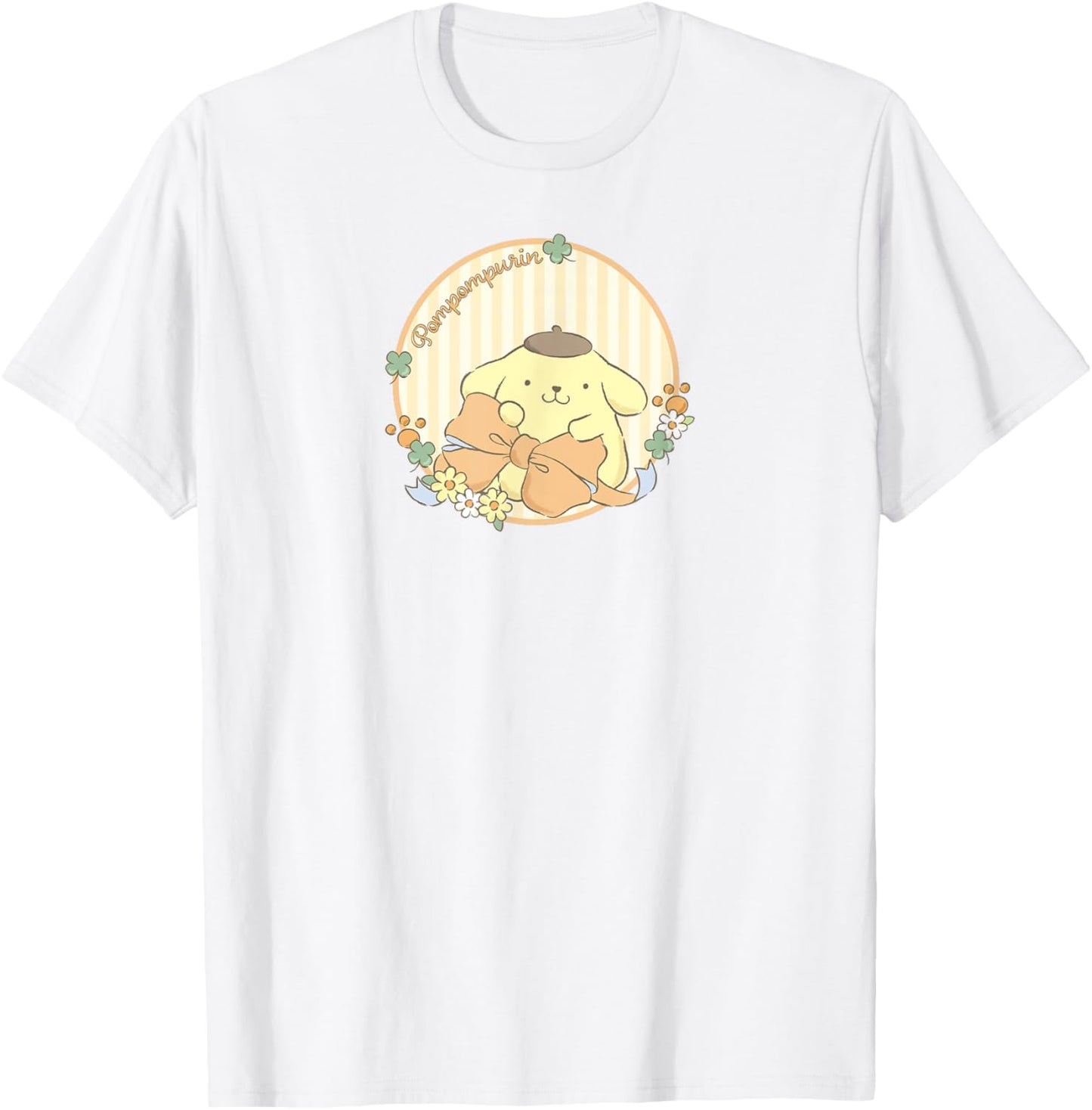 SANRIO Pompompurin Lucky Clover T-Shirt - T-Shirt | White