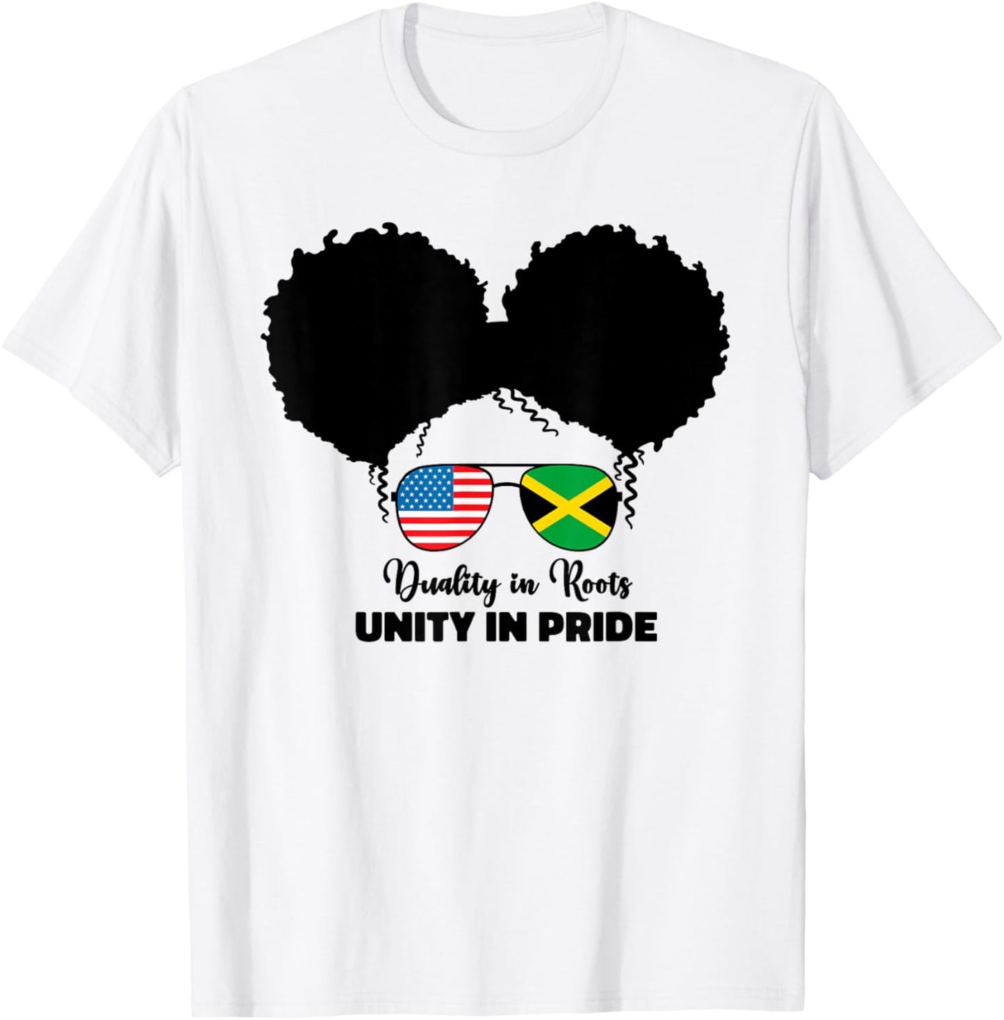 Kids Girls Half American And Jamaican America Jamaica Flag T-Shirt - T-Shirt | White