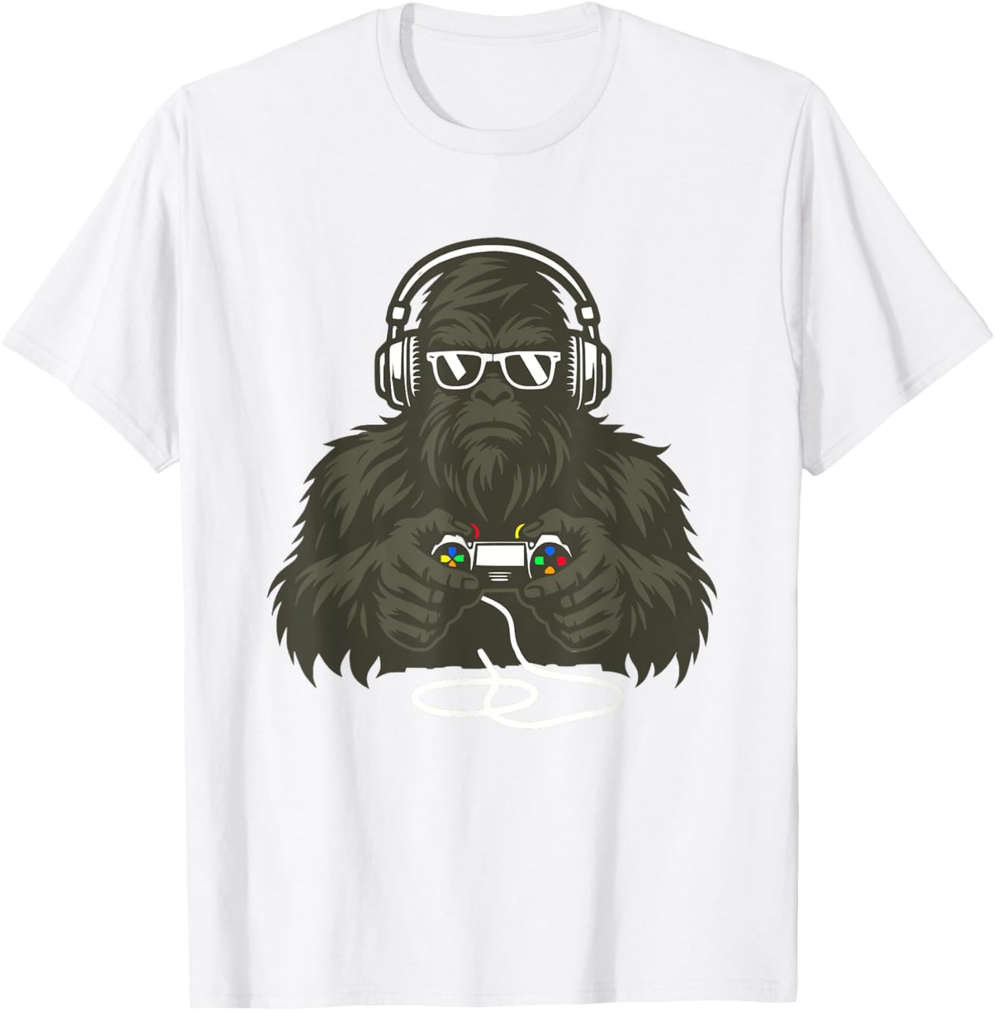 Sasquatch Bigfoot Video Gamer Retro Gaming Men Boys Teens T-Shirt - T-Shirt | White