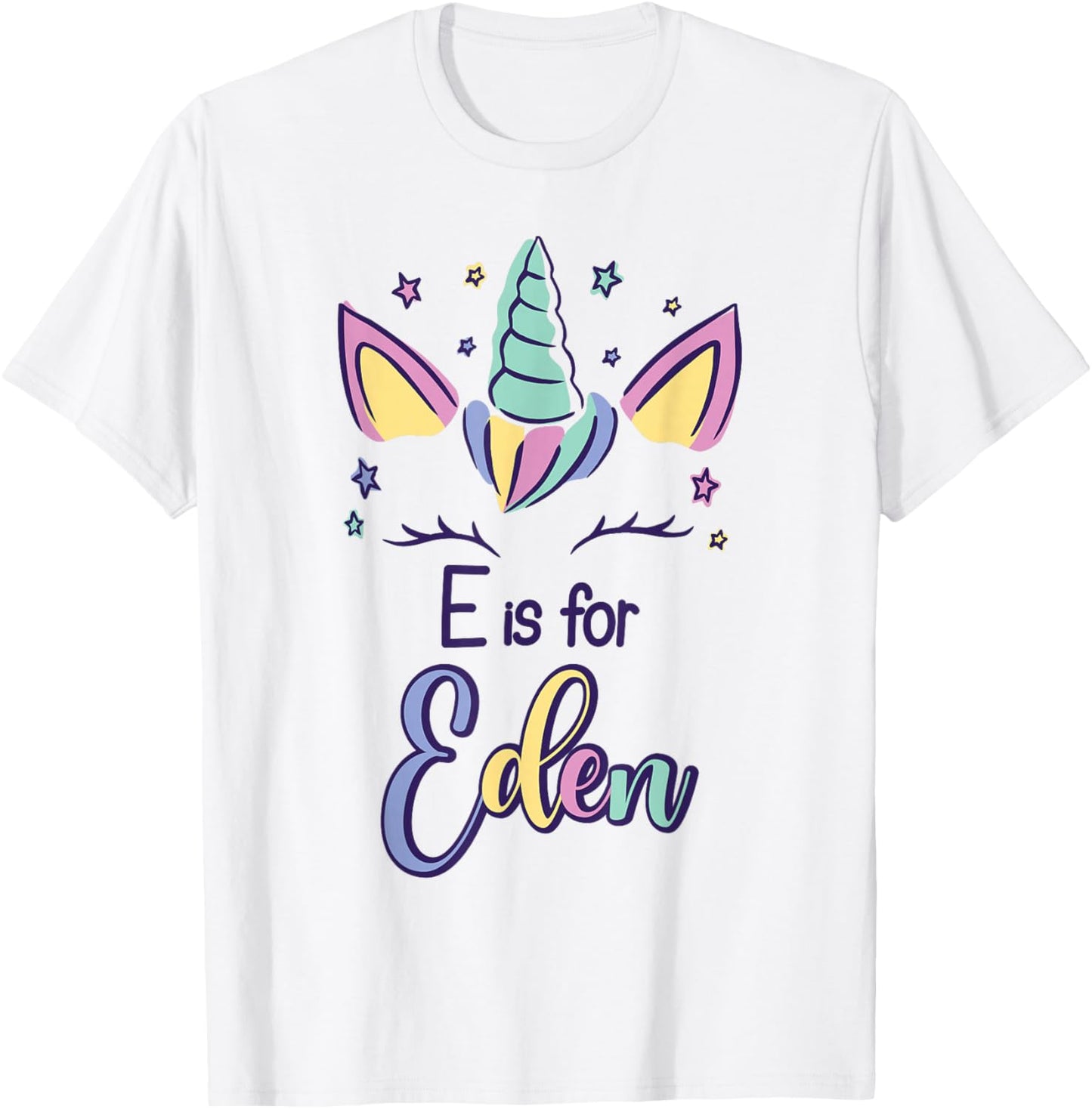 First Name Eden Personalized E Is For Eden T-Shirt - T-Shirt | White