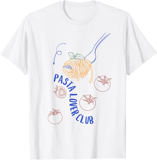 Pasta Lover Club Funny Noodles Italian Spaghetti Pasta T-Shirt - T-Shirt | White