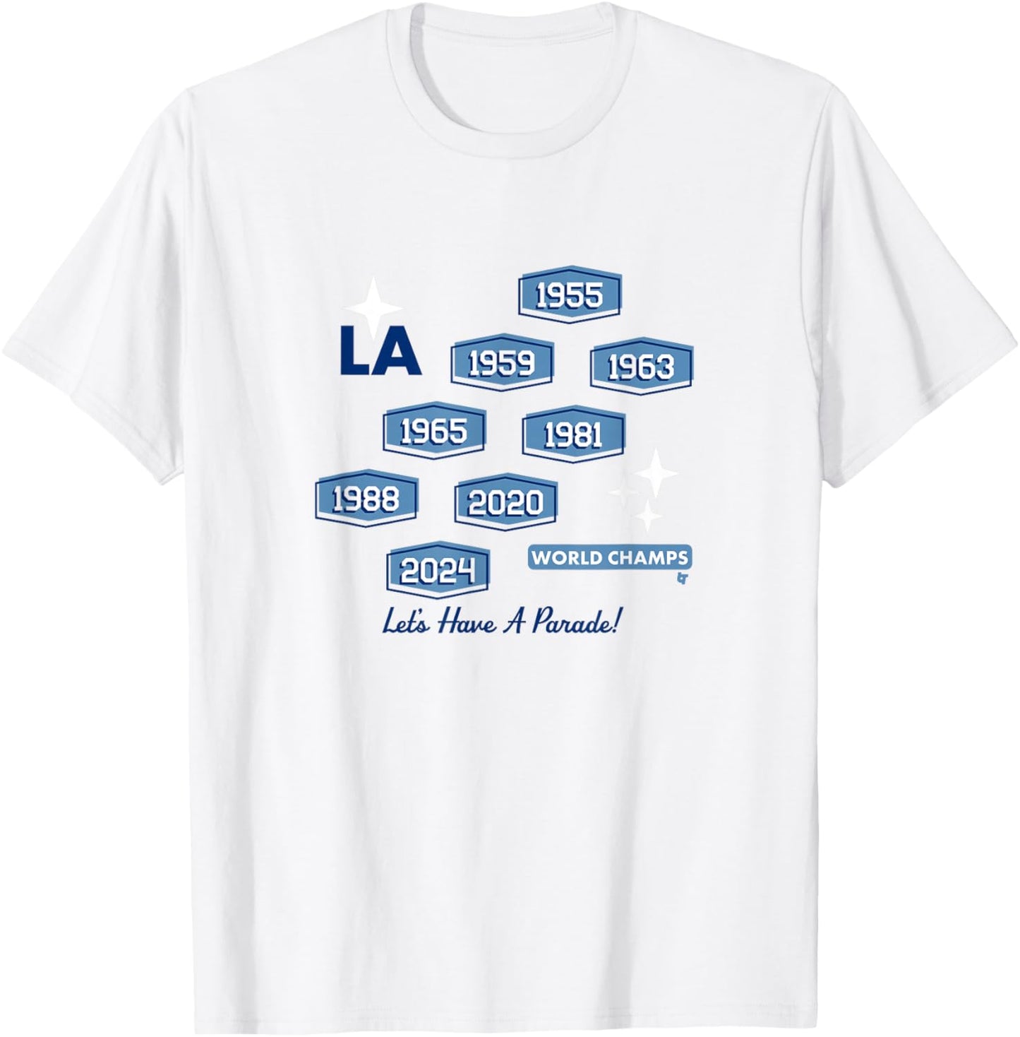 8-Time World Champs - Los Angeles Baseball T-Shirt - T-Shirt | White