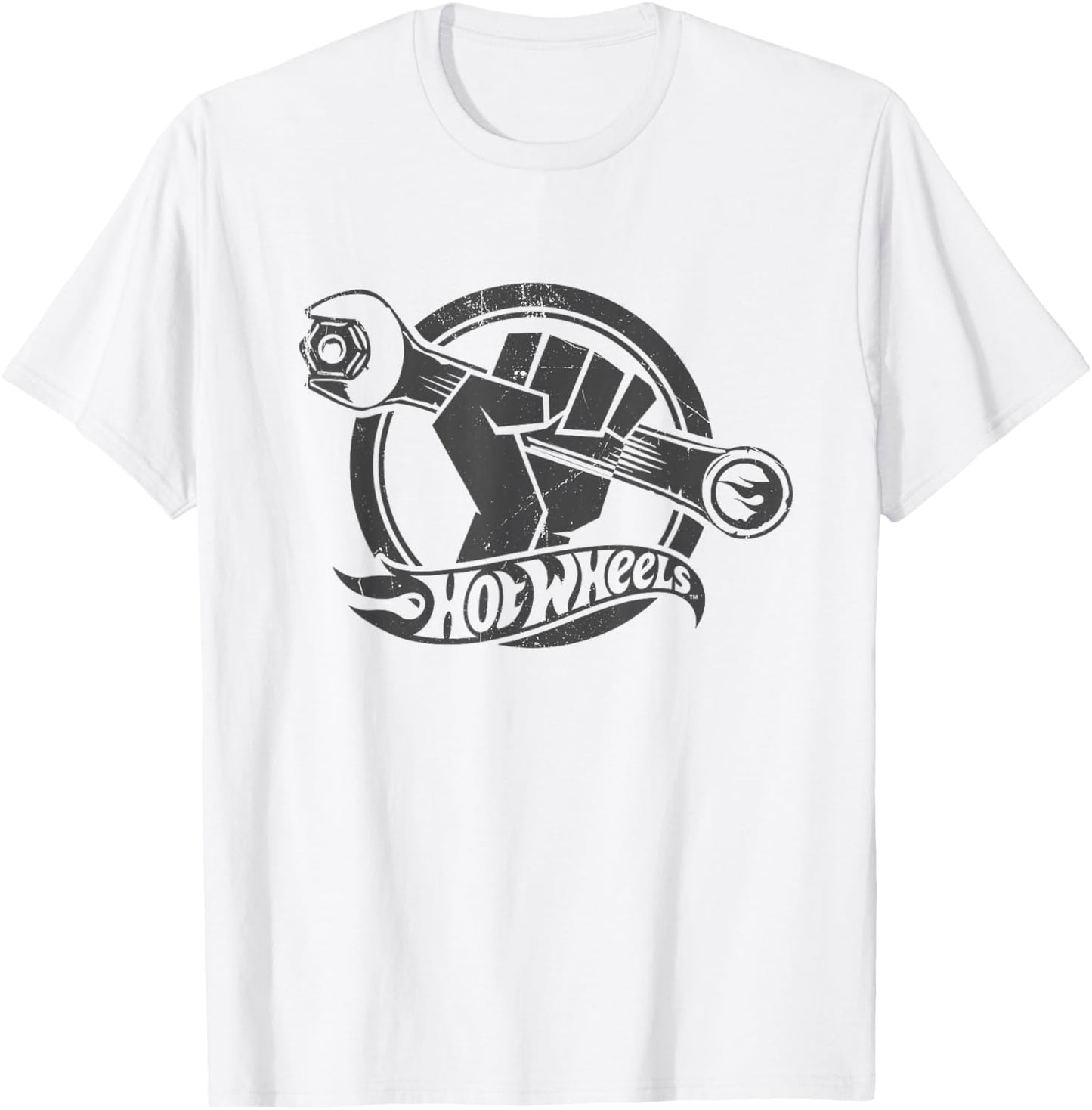 Hot Wheels Wrench Dark Grey T-Shirt - T-Shirt | White