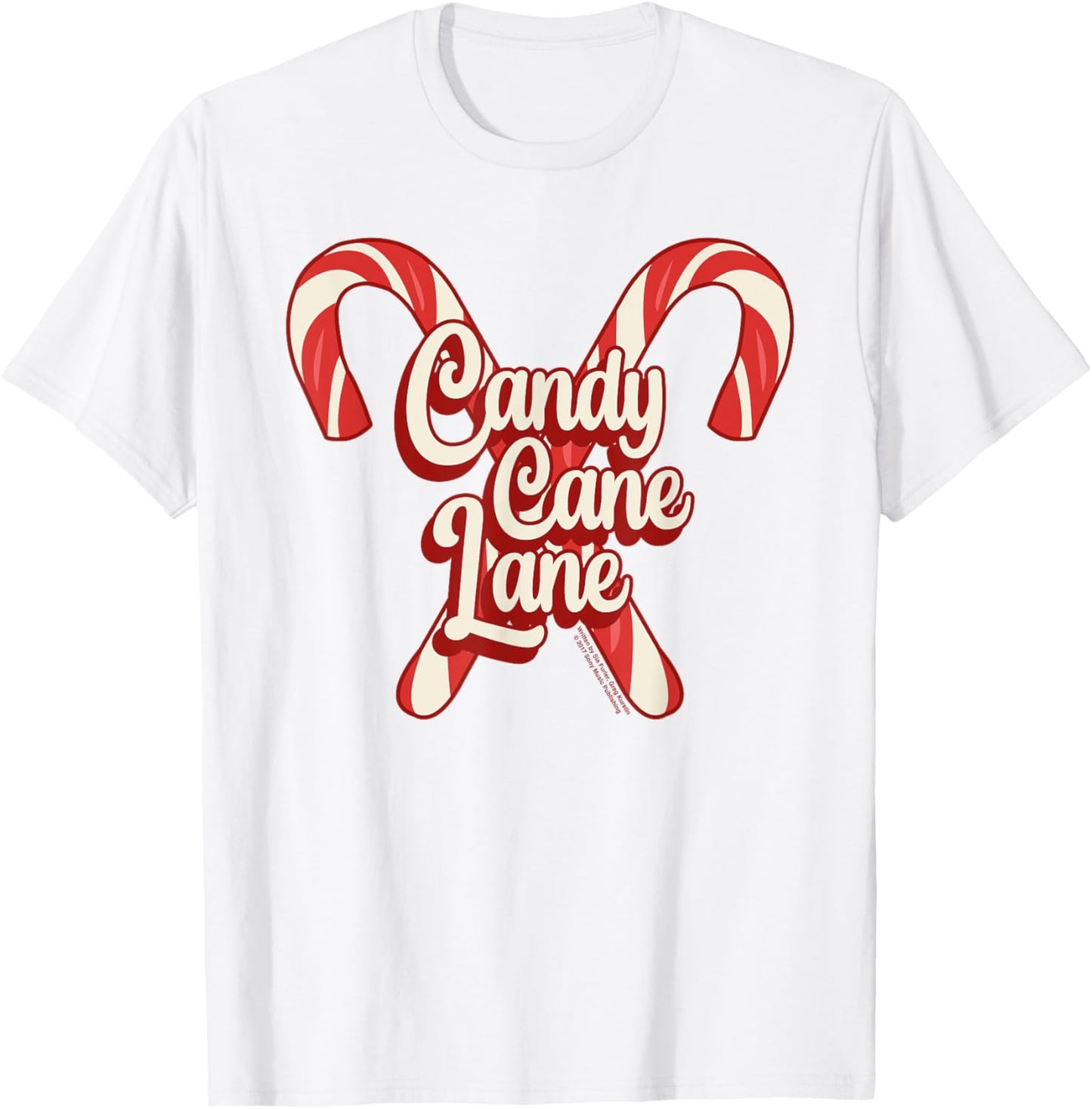 Candy Cane Lane Christmas Sia Lyric T-Shirt - T-Shirt | White