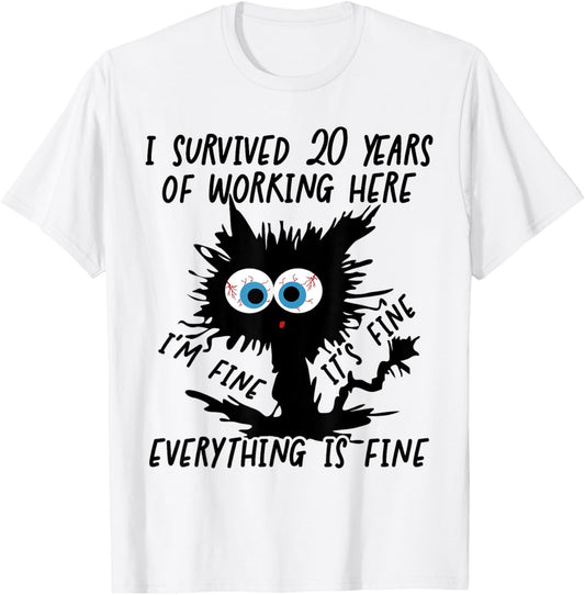 I Survived 20 Years Of Working Here T-Shirt - T-Shirt | White