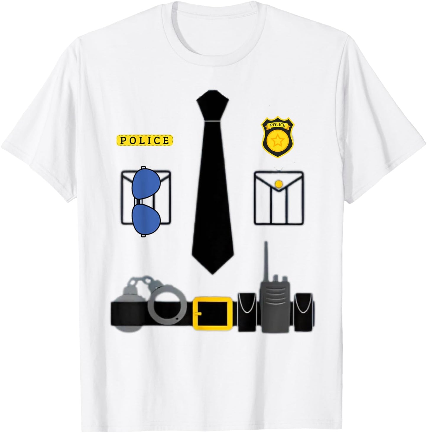 Halloween Policeman Costume Halloween Police Officer Costume T-Shirt - T-Shirt | White