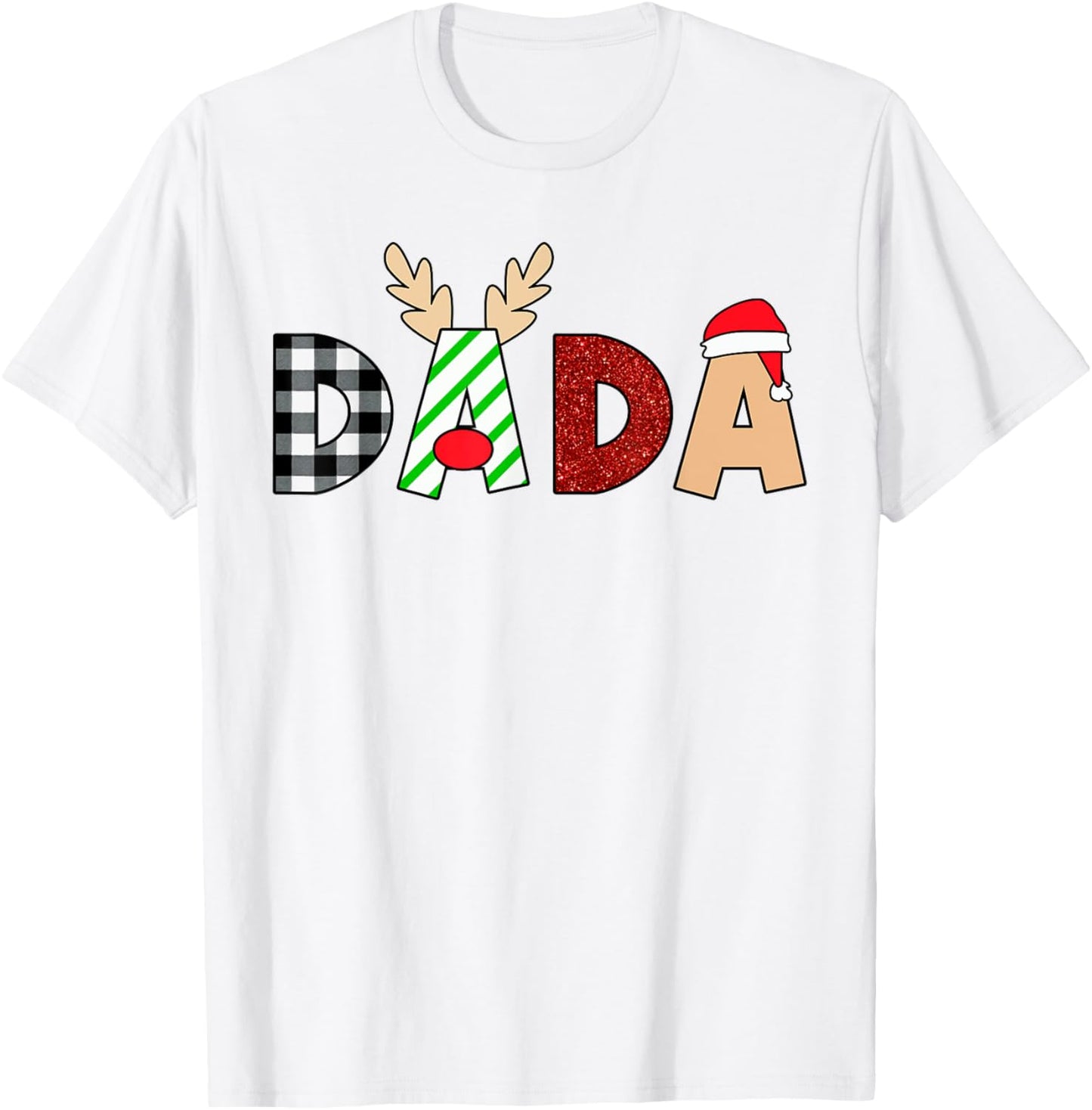 Dada Santa Christmas Family Matching Pajamas Mama Xmas T-Shirt - T-Shirt | White