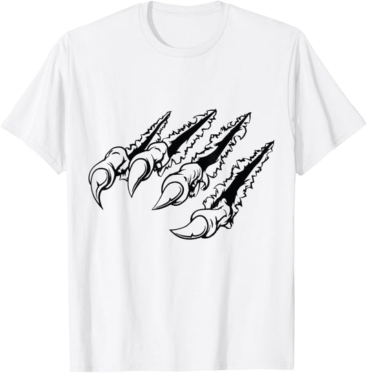 Tiger Cat Claw Mark Wild Animal Scratch Claw Men T-Shirt - T-Shirt | White