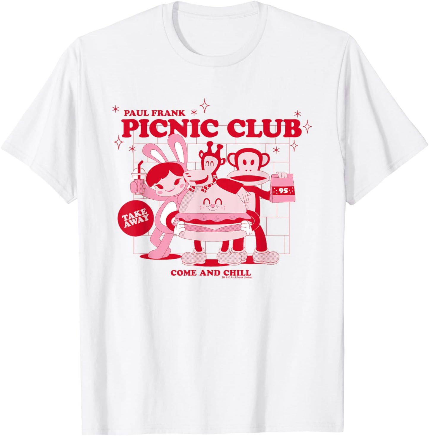 Paul Frank Diner Picnic Club Takeaway Julius Monkey & Co T-Shirt - T-Shirt | White