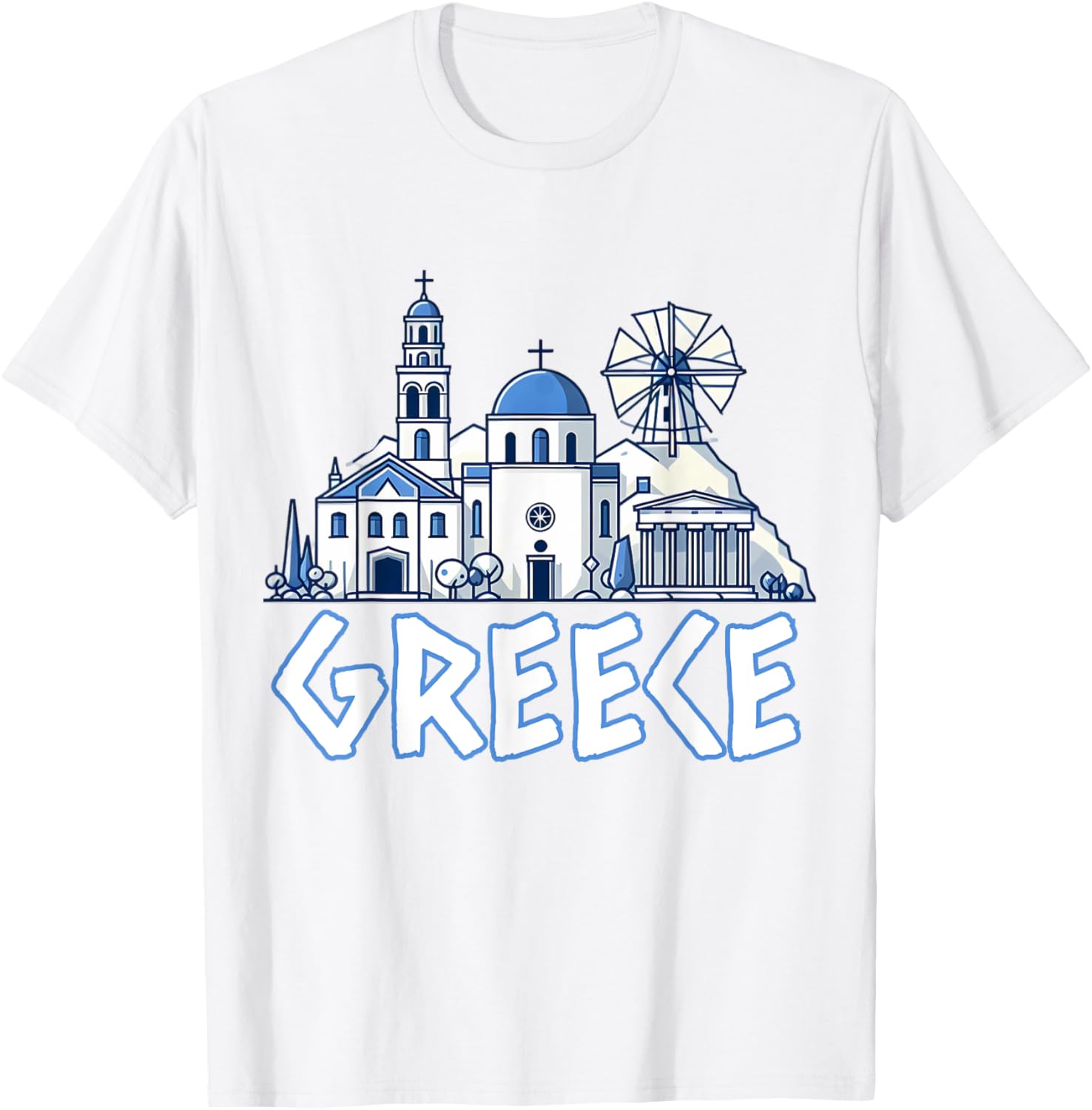 Greece Greek Island Vacation Souvenir Santorini Myconos Kos T-Shirt - T-Shirt | White