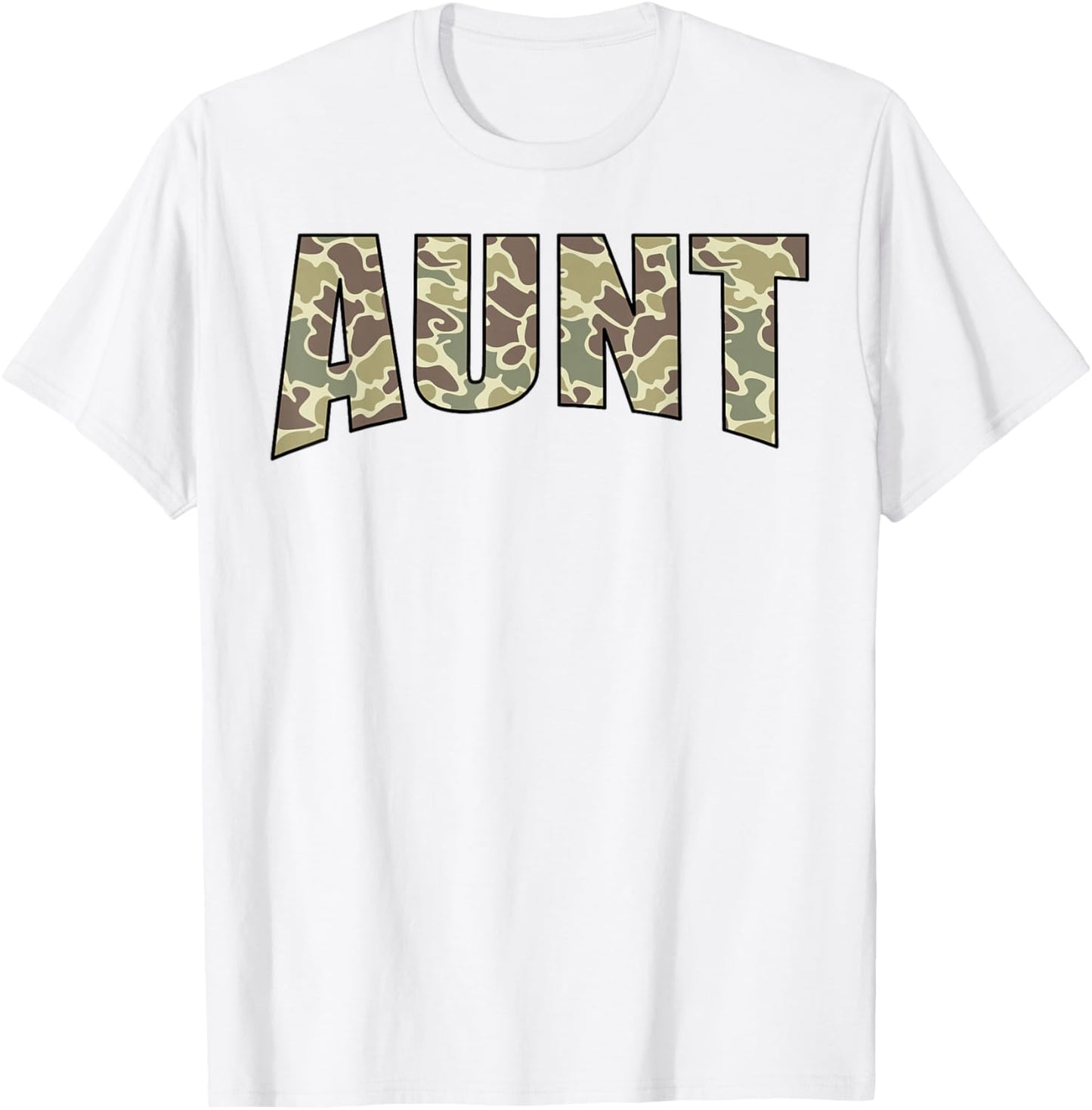 Vintage Aunt Camo US Flag Old Camouflage Hunting Season T-Shirt - T-Shirt | White