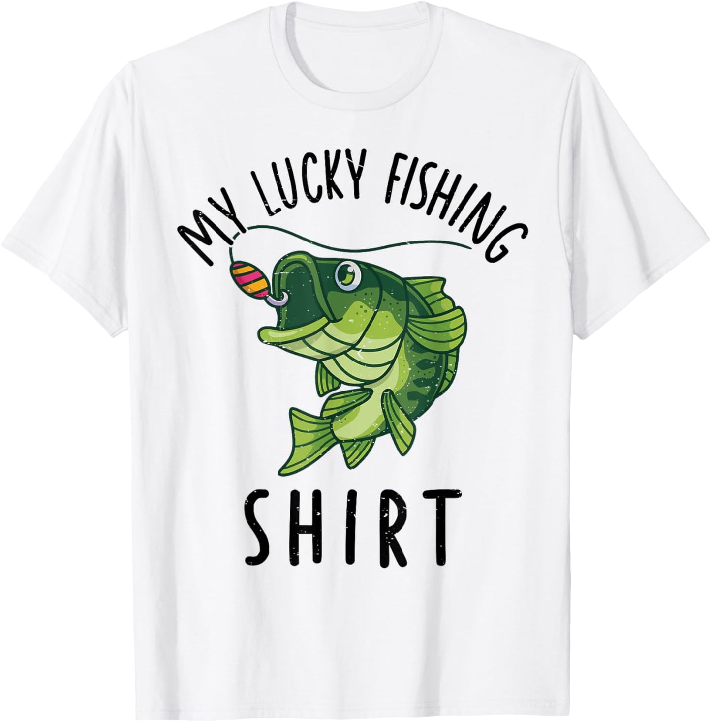 My Lucky Fishing-Shirt Youth Boy Toddler Funny Graphic T-Shirt - T-Shirt | White