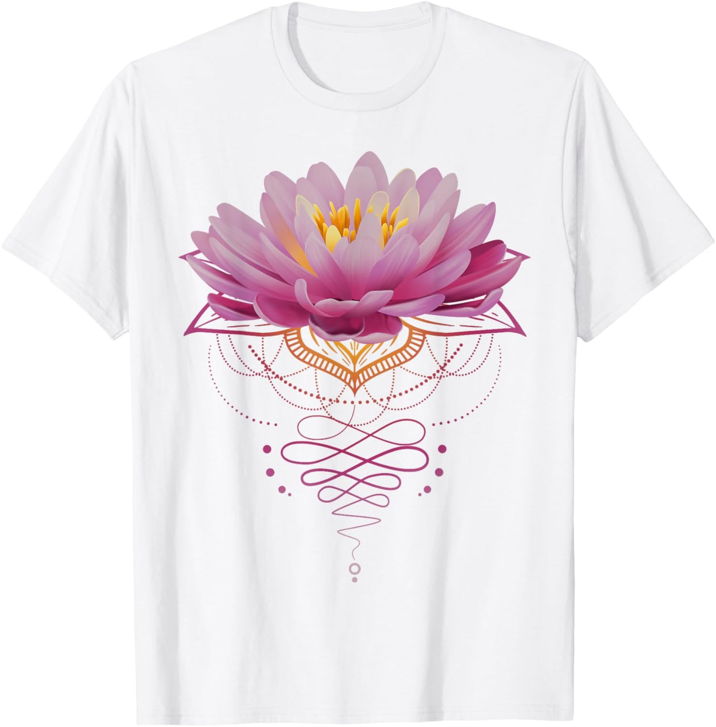 Spiritual Lotus Flower Unalome Zen Meditation Yoga Lovers T-Shirt - T-Shirt | White