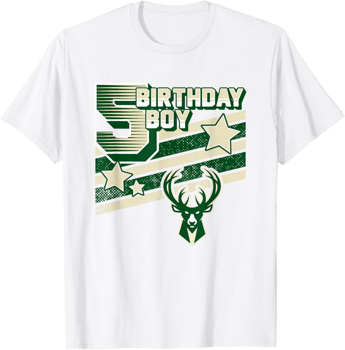 NBA Milwaukee Bucks 5th Birthday Boy T-Shirt - T-Shirt | White