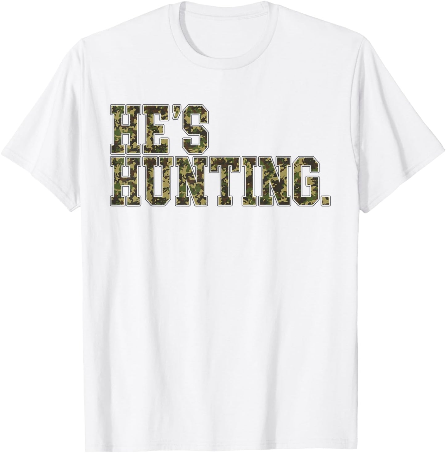 Retro He's Hunting Camo Flag Hunting Season Mom T-Shirt - T-Shirt | White