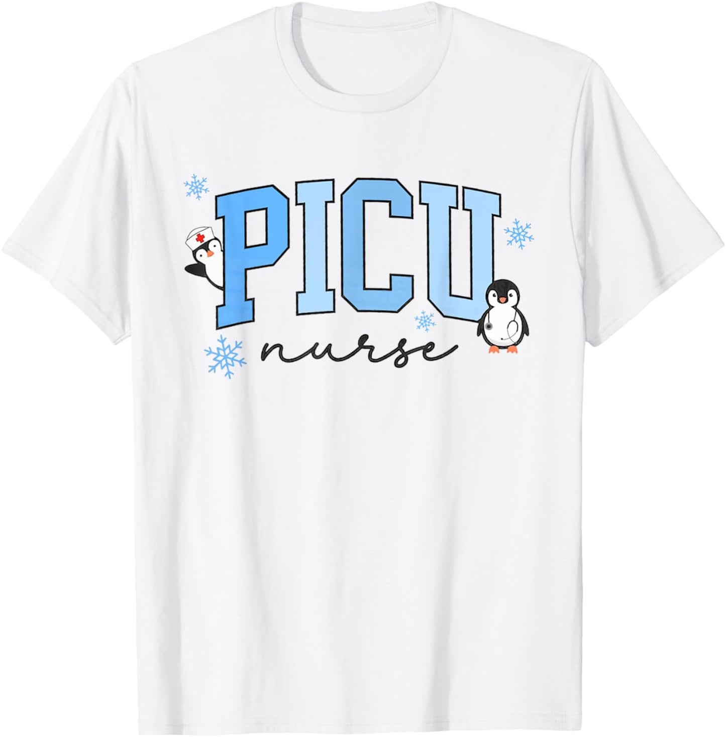 Merry PICU Nurse Christmas Pediatric ICU Nurse Holiday T-Shirt - T-Shirt | White