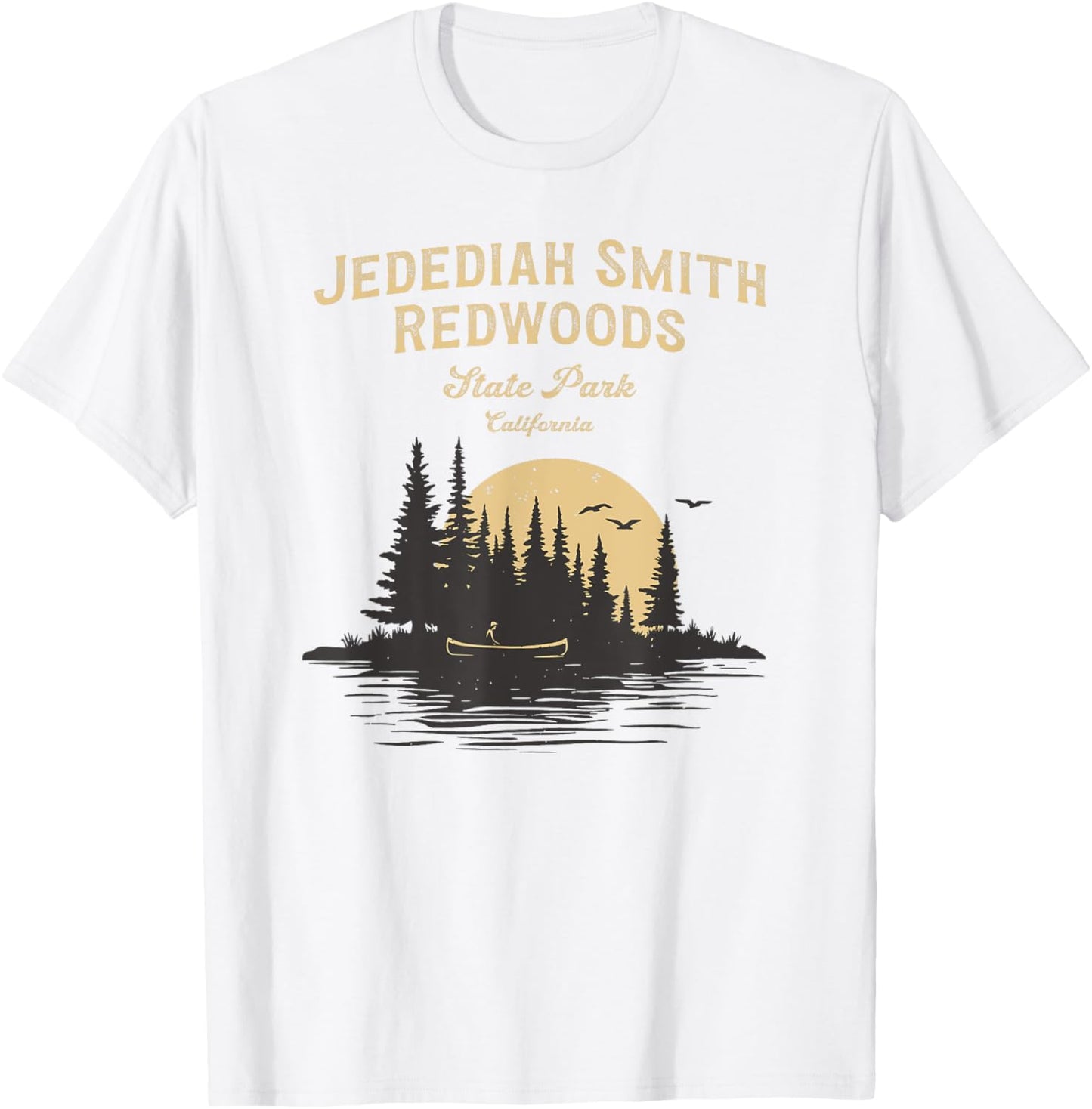 Jedediah Smith Redwoods State Park California Lake River T-Shirt - T-Shirt | White