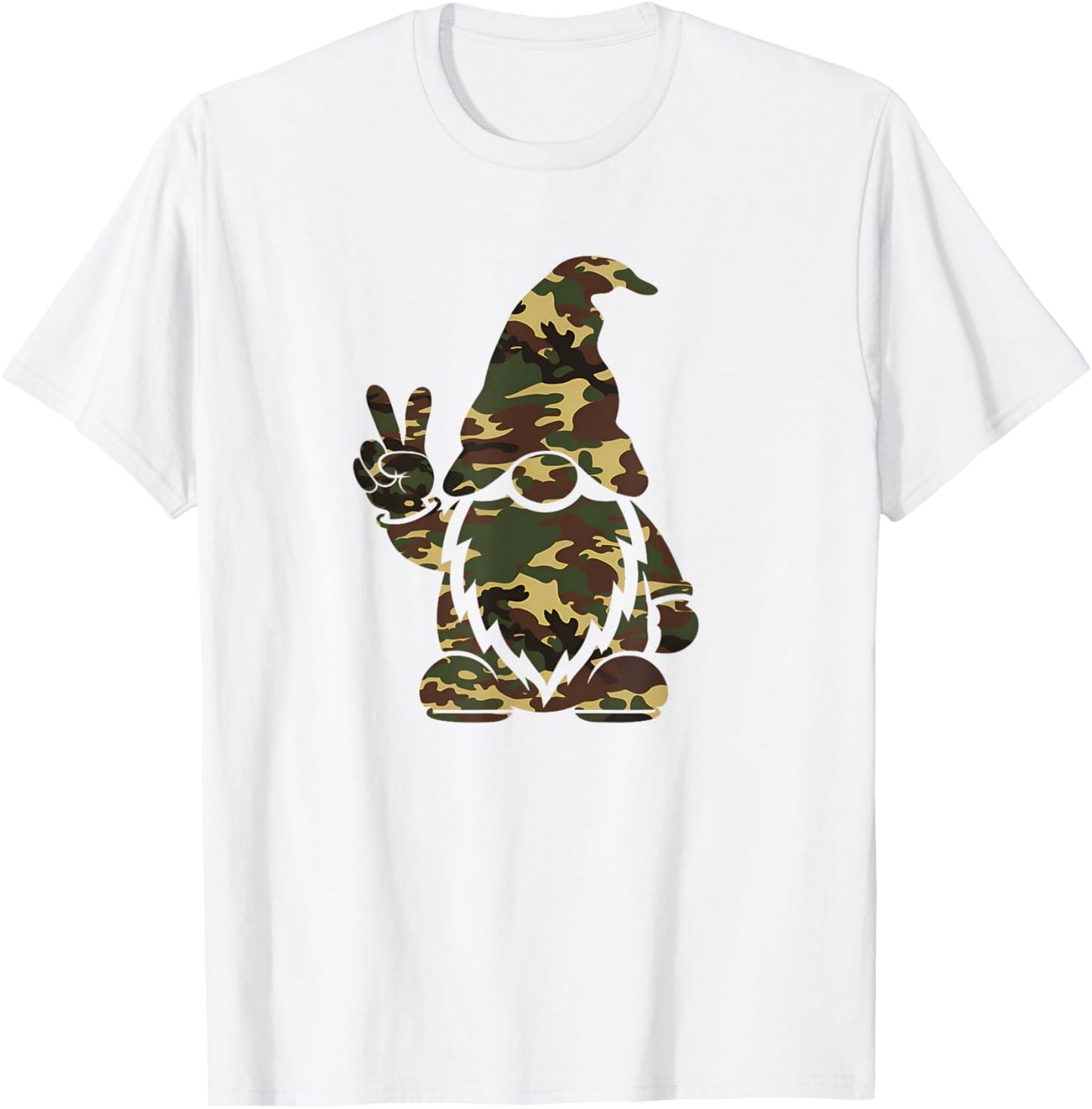Hello Hunting Season Christmas Camouflage Camo Gnome Lover T-Shirt - T-Shirt | White