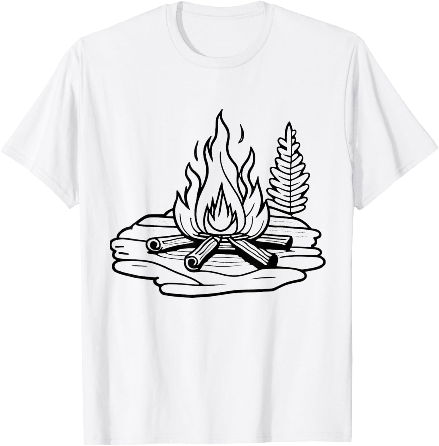Campfire Camping coloring and painting yourself T-Shirt - T-Shirt | White