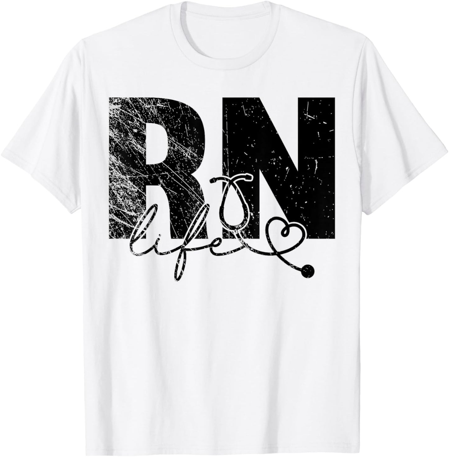 RN Registered Nurse Life, Nursing, Nurse Lover T-Shirt - T-Shirt | White