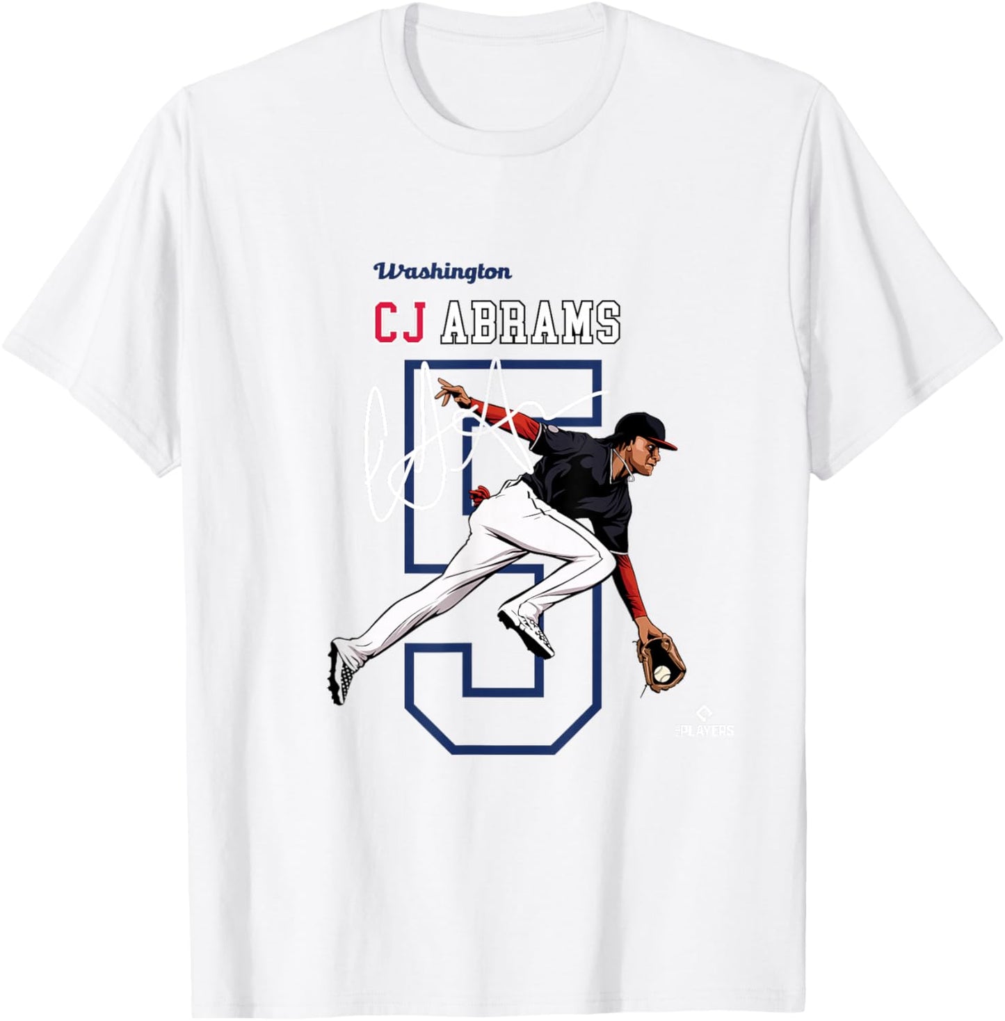License Champs | Washington Baseball Fans | CJ Abrams MLBCJBRA3004 T-Shirt - T-Shirt | White