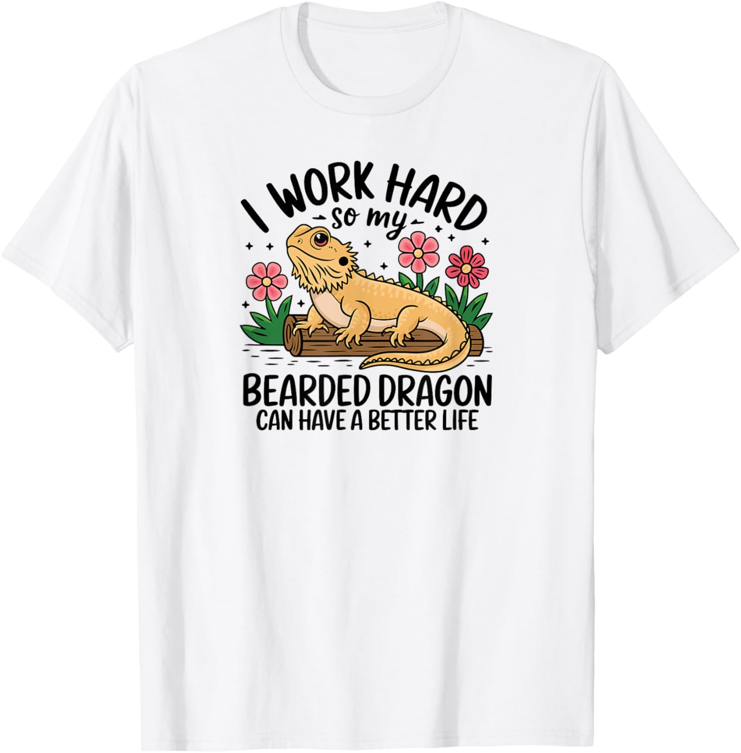 Bearded Dragon Lizard Lover Funny Breaded Dragon T-Shirt - T-Shirt | White
