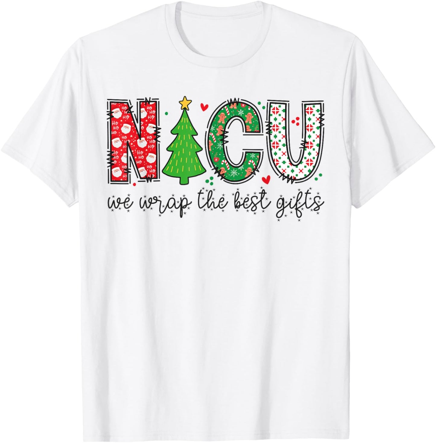 Xmas NICU Nurse Christmas - We Wrap The Best Presents T-Shirt - T-Shirt | White