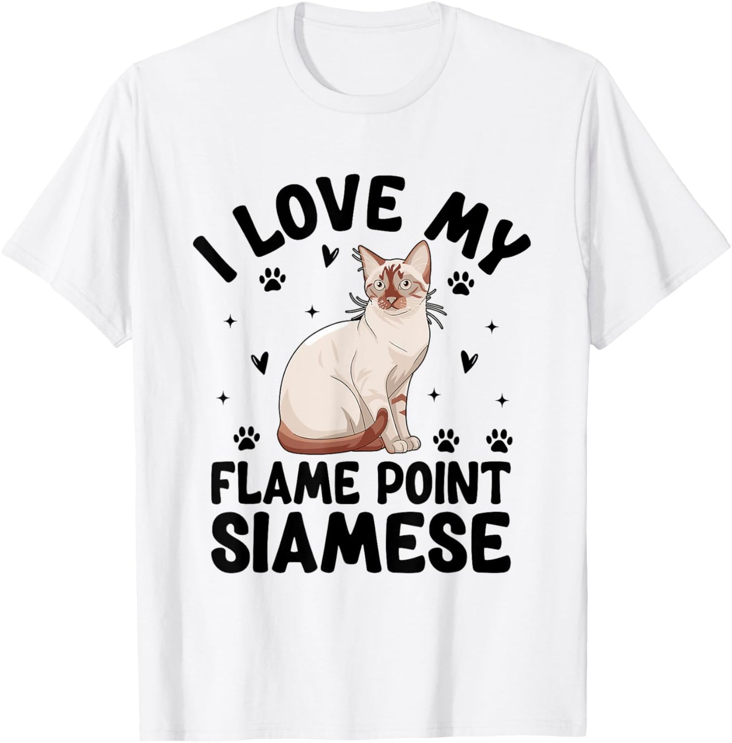 I Love My Flame Point Siamese Meezer T-Shirt - T-Shirt | White